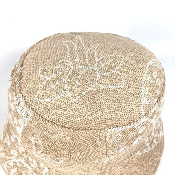HERMES pile Hat Gene bucket hat bob hat cotton Beige/White - Picture 2 of 6